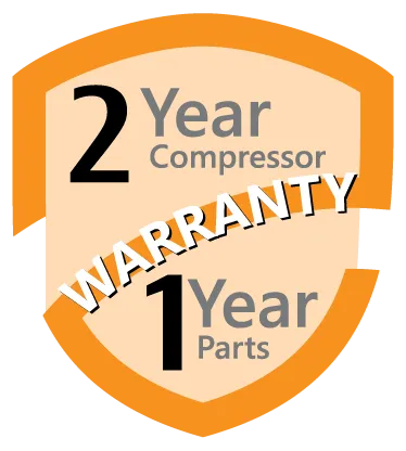 2-year compressor, 1-year parts warranty