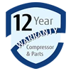 12-year parts and compressor warranty