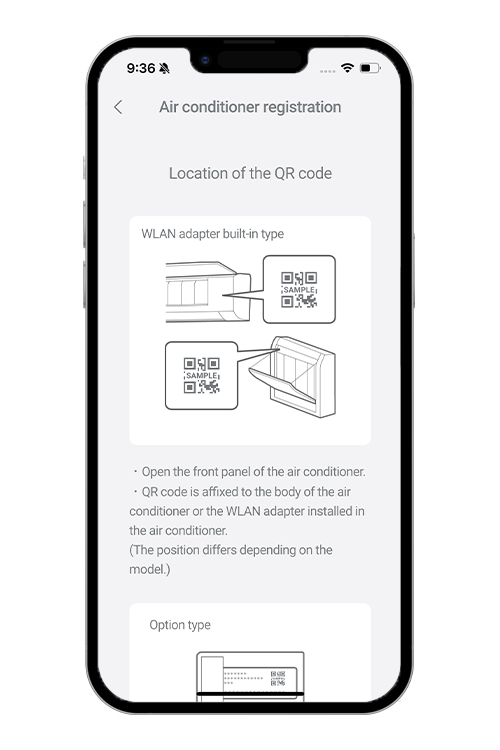 Tap [Start Reading] and Read the QR code. If QR code is not affixed, tap[If there is no QR code label]