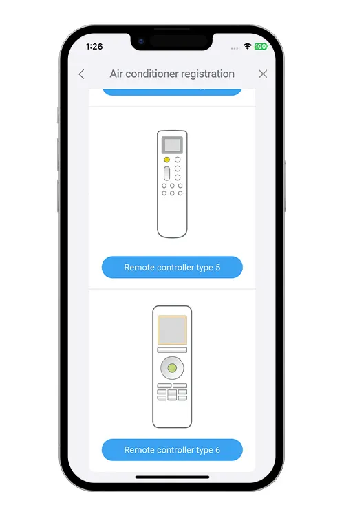 Select a [Remote Controller Type 5].