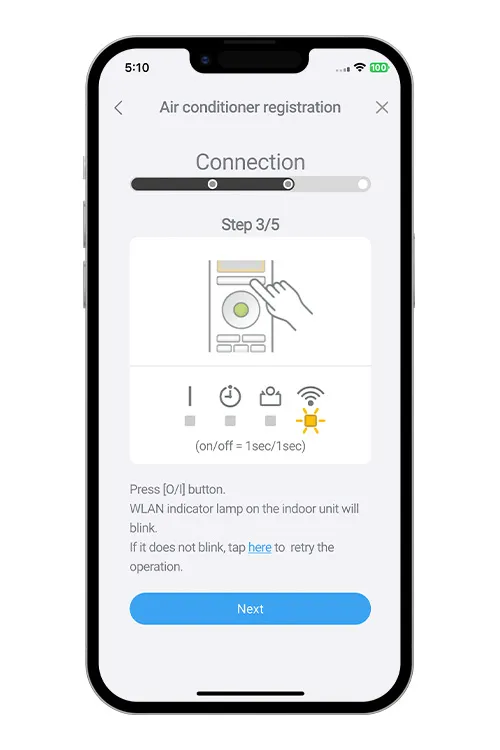 Press the WPS button on the WLAN router that you are connecting to. Refer to the operating manual of the WLAN router for the location of the button and how to press it.