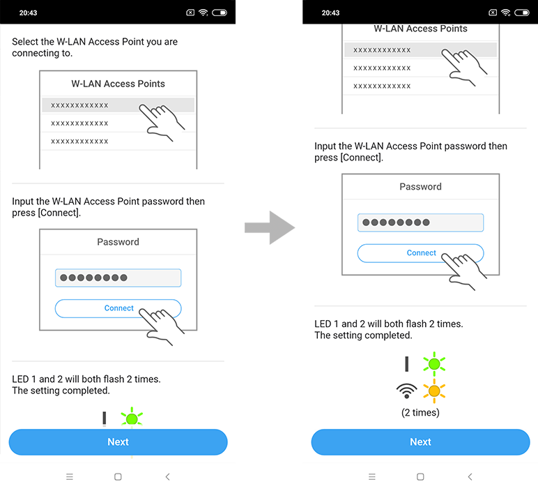 Read the note and tap [Next]