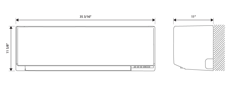 Dimension drawing, 15,000 BTU/h