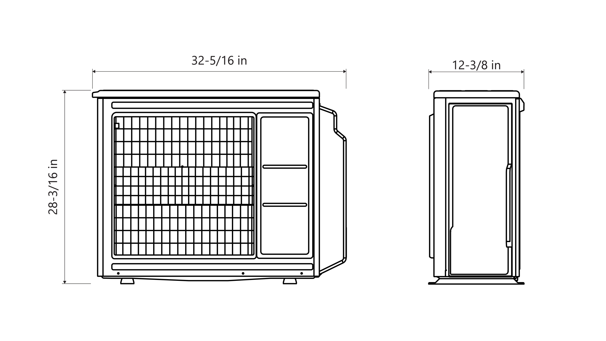 Dimension drawing, 18,000 BTU/h