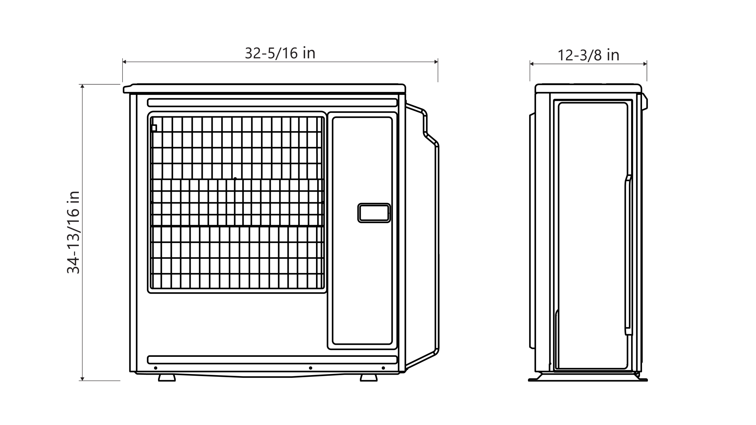 Dimension drawing, 24,000 BTU/h