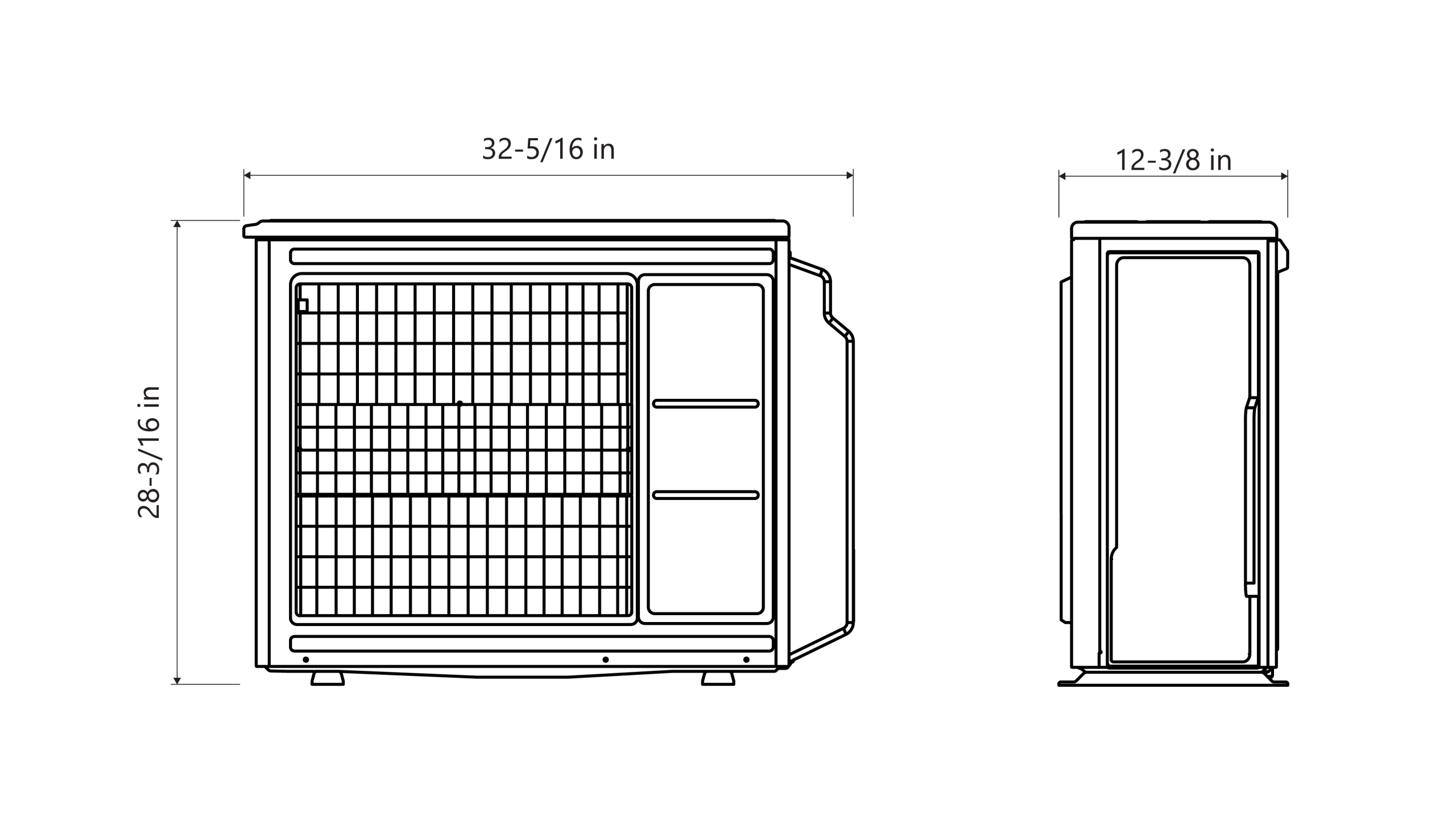 Dimension drawing, 24,000 BTU/h