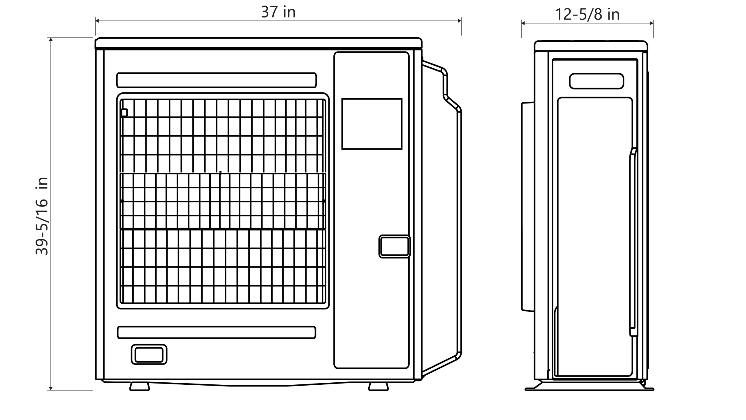 Dimension drawing, 45,000 BTU/h