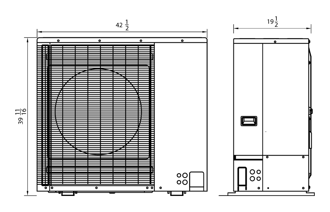 Dimension drawing, 3 Ton, 4 Ton, & 5 Ton