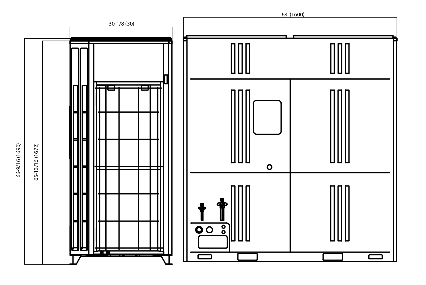 Dimension drawing, 12 Ton, 14 Ton, & 16 Ton