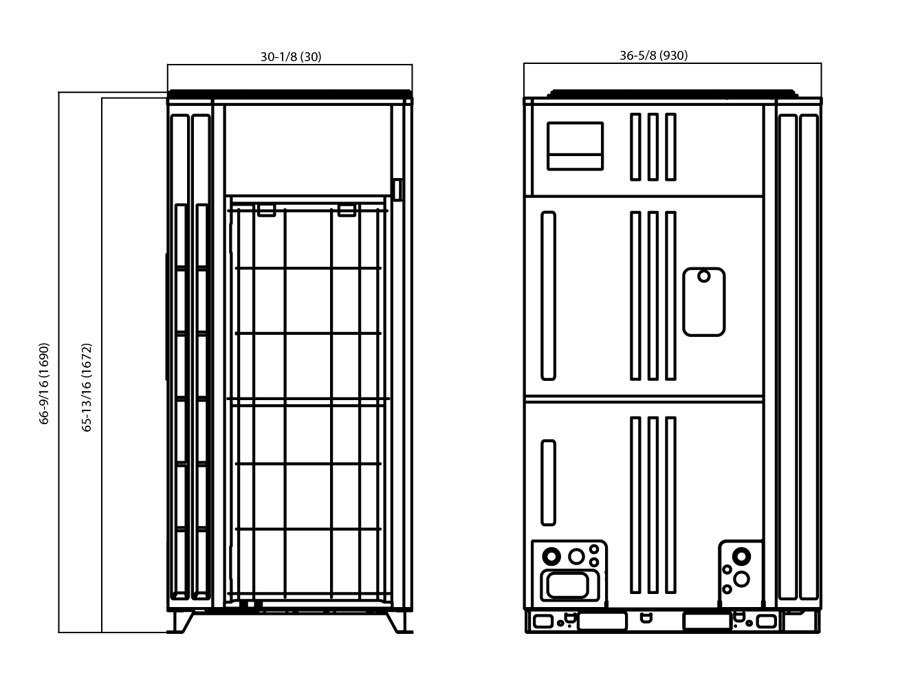 Dimension drawing, 6 Ton & 8 Ton