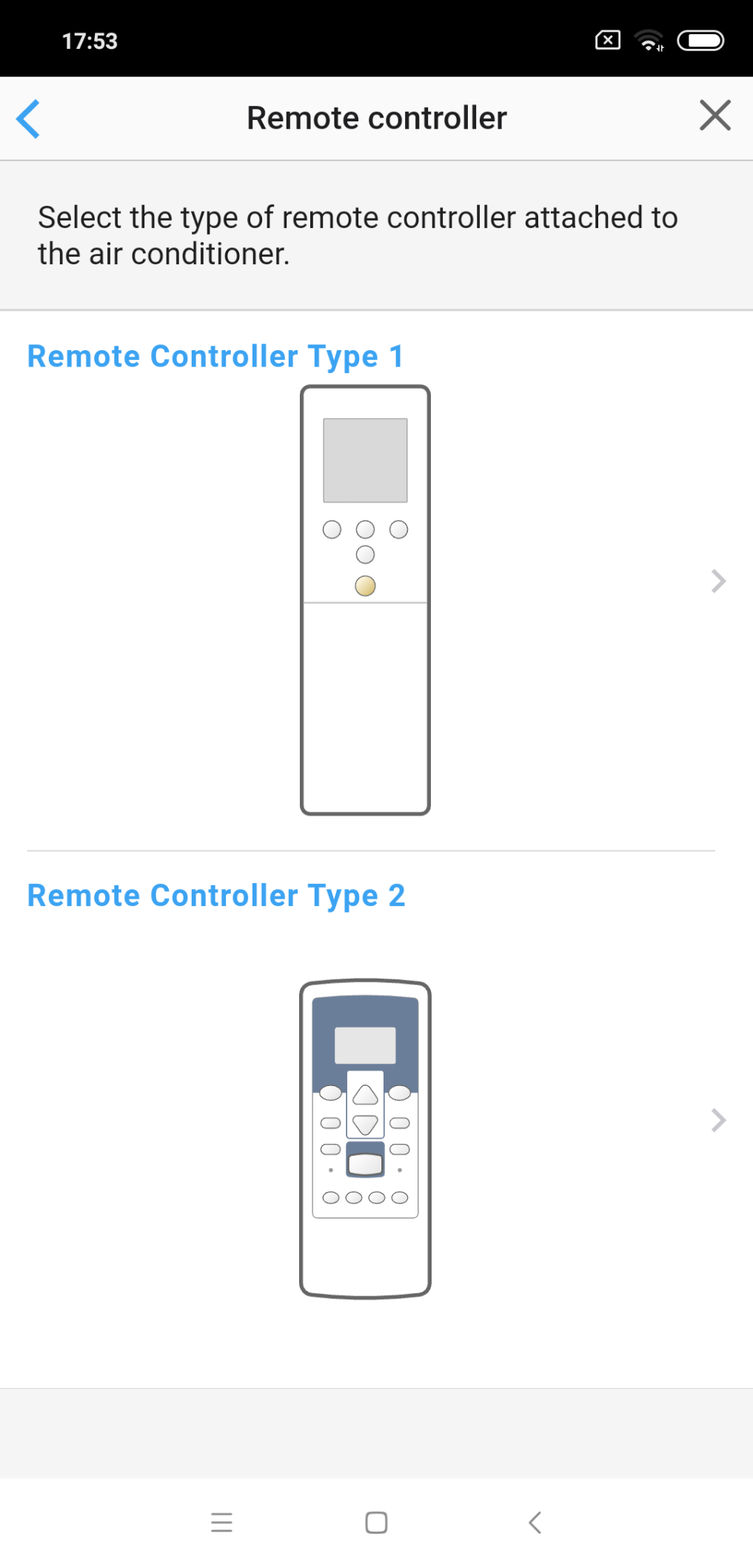 Select a [Remote Controller Type 2]