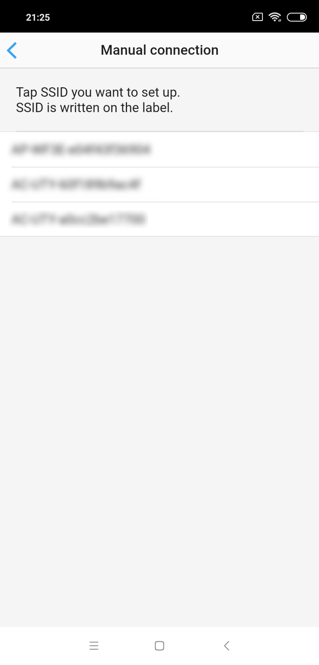 Select the SSID of the W-LAN adapter you are connecting to. For iOS, it is necessary to select the SSID of the adapter on the terminal's W-LAN setting screen