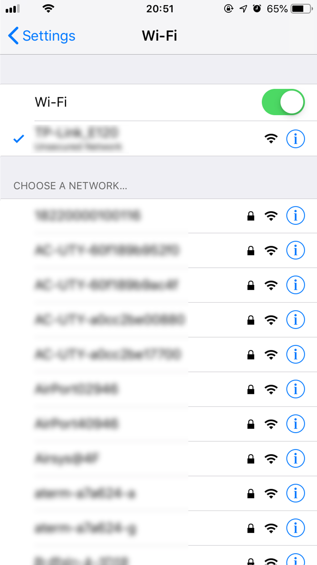 Select the SSID of the air conditioner you are connecting to