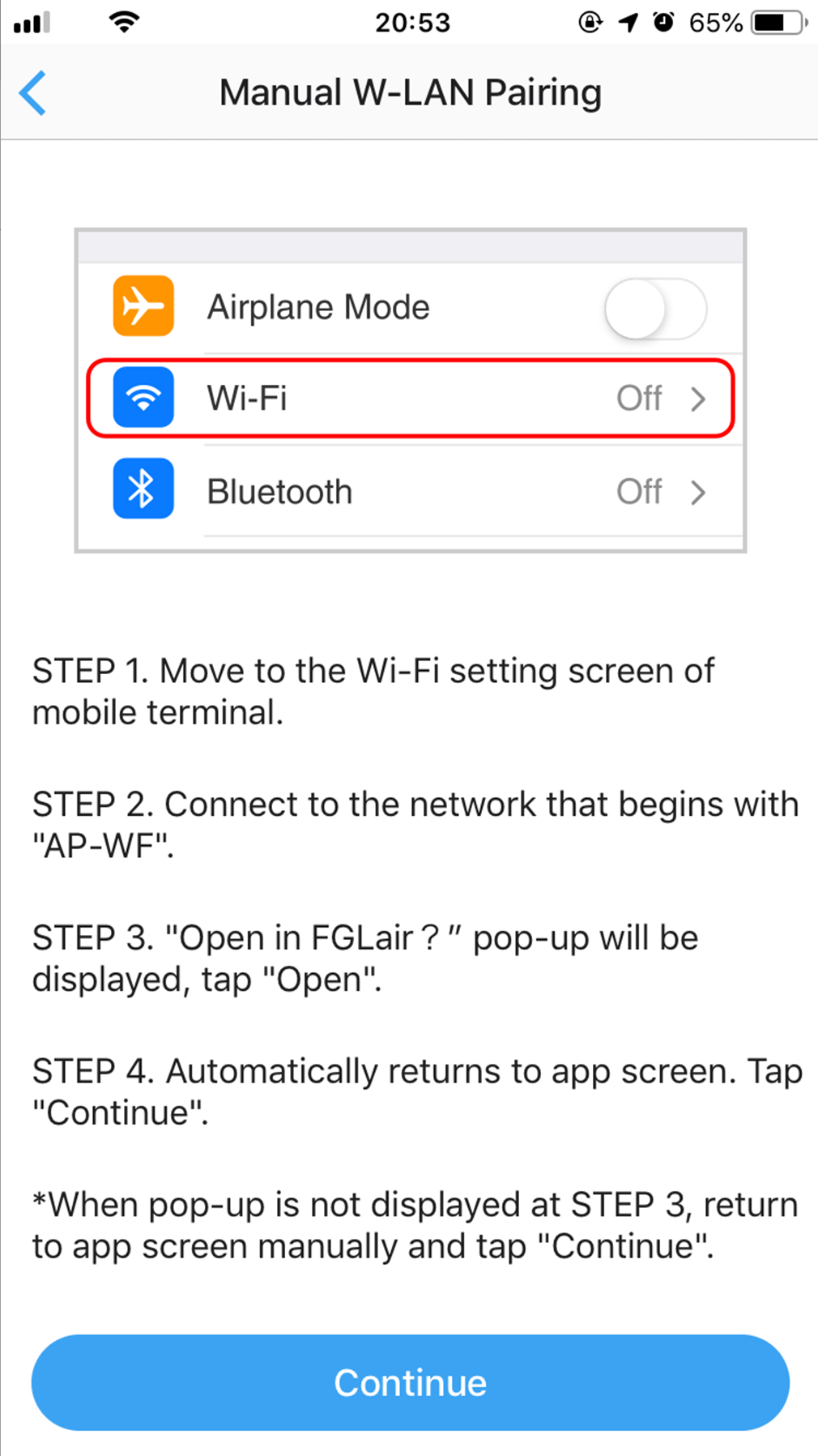 Tap [Continue]