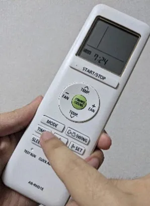 【RC Type 6】  Press down [TIMER] on the remote controller for more than 5 seconds.