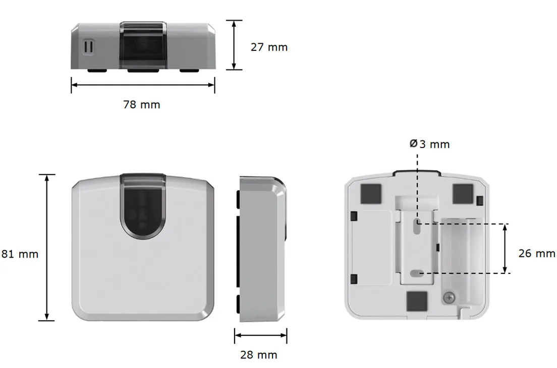 Dimensions of the IR Wireless Module FJ-IR-WIFI-1NA